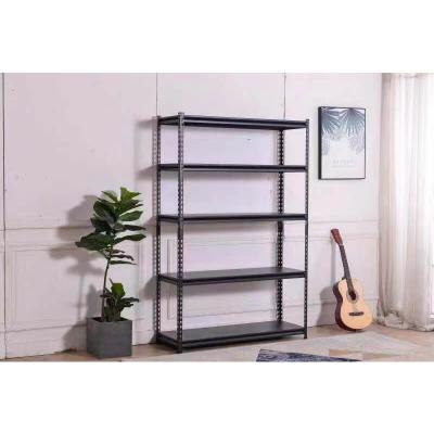 blue boltless metal shelving