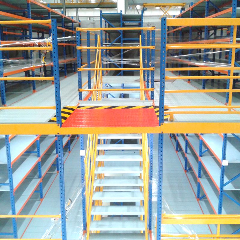 What kind of racks are used in a small warehouse with limited space?